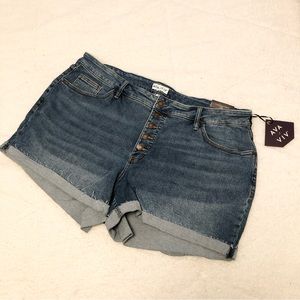 🆕 NWT Button Fly High Waist Blue Denim Shorts